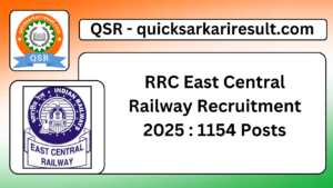 RRC East Central Railway Recruitment 2025 : 1154 Posts