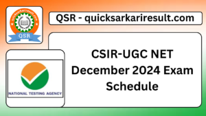 CSIR-UGC NET December 2024 Exam Schedule