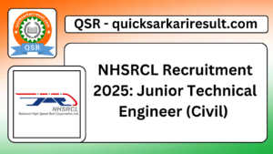 NHSRCL Recruitment 2025: Junior Technical Engineer (Civil) 