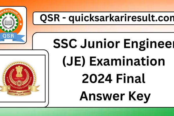 SSC Junior Engineer (JE) Examination 2024 Final Answer Key