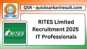 RITES Limited Recruitment 2025 IT Professionals 