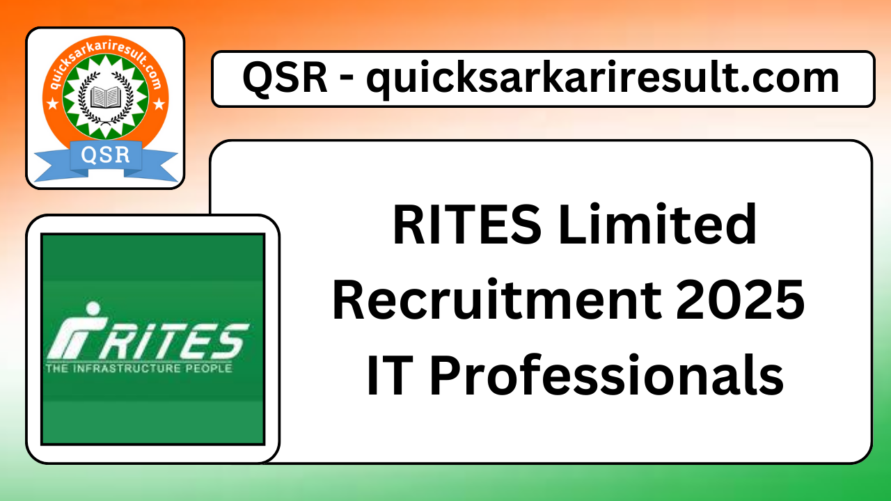 RITES Limited Recruitment 2025 IT Professionals 