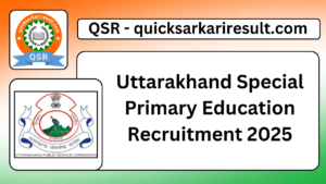 Uttarakhand Special Primary Education Recruitment 2025