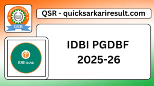 IDBI PGDBF
 2025-26