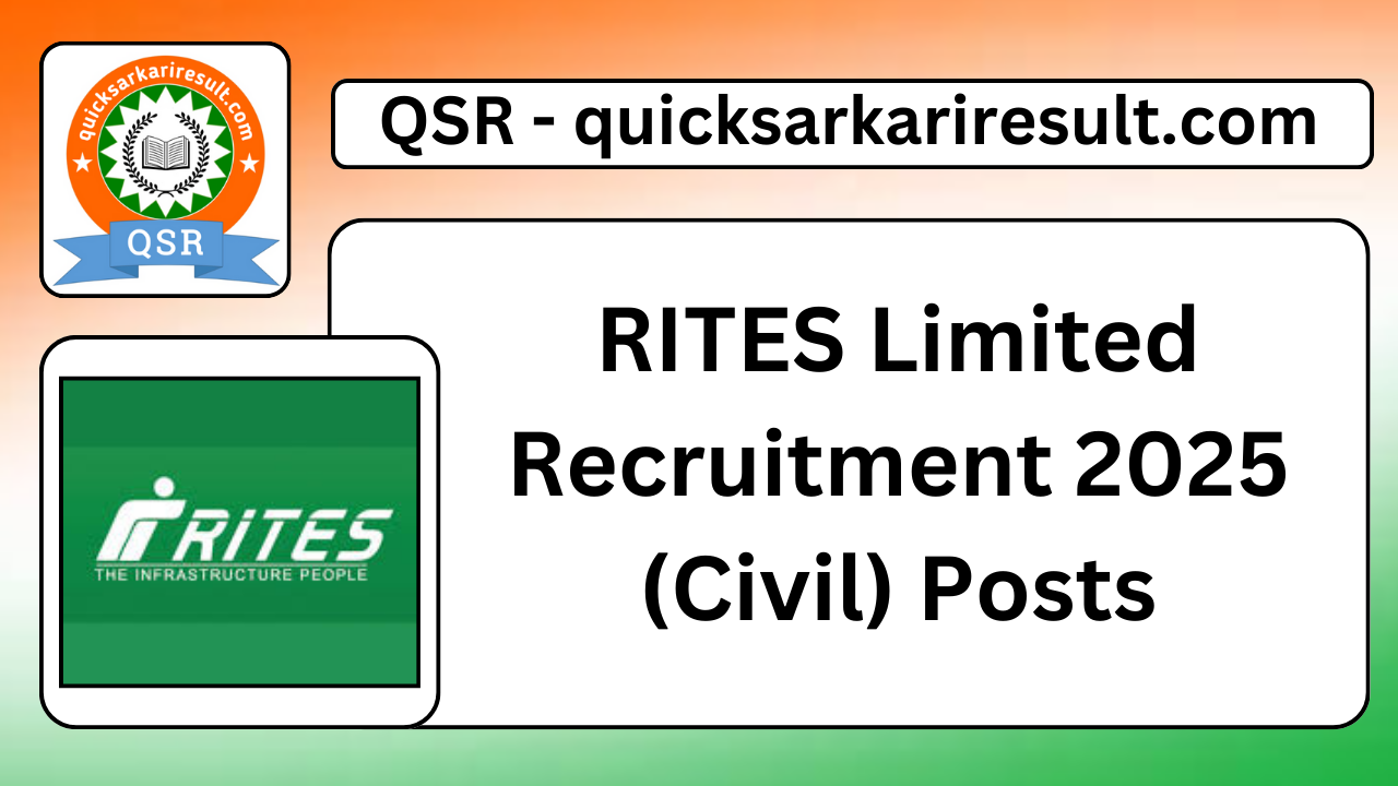 RITES Limited Recruitment 2025 (Civil) Posts