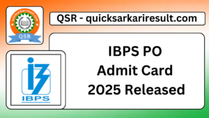 IBPS PO 
Admit Card 
2025 Released