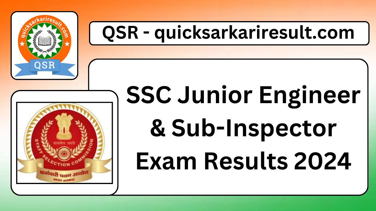 SSC Junior Engineer & Sub-Inspector Exam Results 2024