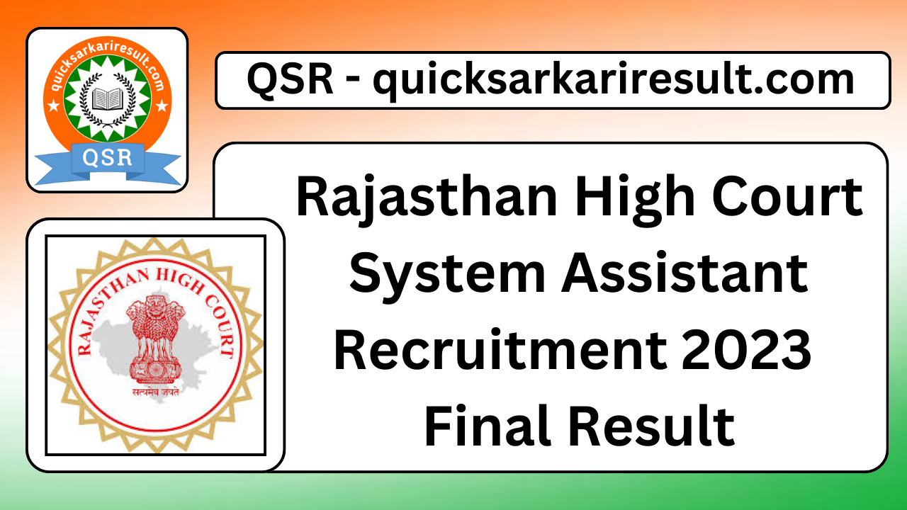 Post Name : Rajasthan High Court System Assistant Recruitment 2023 Final Result Date :  12/02/2025 | 12:45 Inshort Information : The Rajasthan High Court (RHC), Jodhpur has released the final result for the System Assistant Recruitment 2023, which aimed to fill 230 vacancies. Candidates who appeared for the examination can now download their final result from the official website. Rajasthan High Court System Assistant Recruitment 2023 Final Result Overview Exam Name Rajasthan High Court System Assistant Recruitment 2023 Conducting Body Rajasthan High Court (RHC), Jodhpur Total Vacancies 230 Application Start Date 04 January 2024 Last Date to Apply 03 February 2024 Last Date for Fee Payment 04 February 2024 Exam Date (CBT) 03 March 2024 Admit Card Release Date 21 February 2024 Result Declaration 19 March 2024 Final Result Available 11 February 2025 Official Website hcraj.nic.in Rajasthan High Court System Assistant Recruitment 2023 Final Result Vacancy Details Category Vacancies General (UR) 85 OBC (NCL) 48 MBC 11 EWS 23 SC 36 ST 27 Total 230 Rajasthan High Court System Assistant Recruitment 2023 Final Result Eligibility Criteria Educational Qualification Candidates must have any of the following qualifications: BE / B.Tech / B.Sc. in Computer Science or equivalent degree. Bachelor’s Degree in Any Subject with PGDCA. A-Level Exam in Computer Science. Diploma in Computer Science & Engineering. For more details, refer to the official notification. Age Limit (as of 01 January 2025) Minimum Age Maximum Age 18 Years 40 Years Age relaxation applicable as per Rajasthan High Court recruitment rules. Rajasthan High Court System Assistant Recruitment 2023 Final Result Application Fee Category Application Fee General / Other State ₹750/- OBC / EWS ₹600/- SC / ST / PH ₹450/- Payment Mode: Debit Card / Credit Card / Net Banking / Offline E-Challan Mode Rajasthan High Court System Assistant Recruitment 2023 Final Result Exam Pattern & Selection Process Exam Pattern Exam Type Subjects Covered Total Marks Duration CBT (Computer-Based Test) General Knowledge, Computer Science, Reasoning 100 2 Hours Negative Marking: Yes (As per Rajasthan High Court norms) Mode of Exam: Online CBT Selection Process Computer-Based Test (CBT) Skill Test (if applicable) Document Verification Final Merit List How to Check Rajasthan High Court System Assistant Recruitment 2023 Final Result? Visit the Official Website: hcraj.nic.in Click on ‘Recruitment’ Section. Find the Link for ‘Rajasthan High Court System Assistant 2023 Final Result’. Enter Your Roll Number & Date of Birth. Download & Save the result for future reference. 🔗 Download Final Result How to Apply for Rajasthan High Court System Assistant Recruitment 2023 Final Result? Visit the Official Website: hcraj.nic.in Click on ‘Apply Online’. Register & Login using valid credentials. Fill in the Application Form with personal details, educational qualifications, and other required information. Upload Required Documents: Passport-size photo Signature ID proof Pay the Application Fee. Submit the Form and take a printout for future reference. 🔗 Apply Online for Rajasthan High Court System Assistant Rajasthan High Court System Assistant Recruitment 2023 Final Result Important Links 📌 Download Final Result: Click Here 📌 Download Exam Result: Click Here 📌 Download Admit Card: Click Here 📌 Download Exam Notice: Click Here 📌 Apply Online: Click Here 📌 Download Full Notification: Click Here 📌 Official Website: hcraj.nic.in FAQs Rajasthan High Court System Assistant Recruitment 2023 Final Result 1. When was the final result for Rajasthan High Court System Assistant declared? The final result was declared on 11 February 2025. 2. How can I check my Rajasthan High Court System Assistant result? You can check your result on the official website: hcraj.nic.in 3. What is the total number of vacancies for System Assistant? The total number of vacancies is 230. 4. What is the educational qualification required for the System Assistant post? Candidates must have BE / B.Tech / B.Sc. in Computer Science or equivalent qualification. 5. Where can I download my admit card for the Rajasthan High Court System Assistant Exam? You can download your admit card from hcraj.nic.in. Rajasthan High Court System Assistant Recruitment 2023 Final Result Conclusion The Rajasthan High Court System Assistant Recruitment 2023 is a great opportunity for aspiring candidates in the IT sector. If you have appeared for the exam, check your final result now and proceed with the necessary steps. Download Final Result: Click Here 