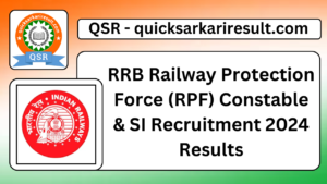 RRB Railway Protection Force (RPF) Constable & SI Recruitment 2024 Results