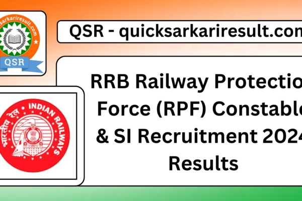 RRB Railway Protection Force (RPF) Constable & SI Recruitment 2024 Results