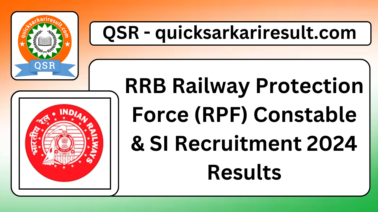 RRB Railway Protection Force (RPF) Constable & SI Recruitment 2024 Results