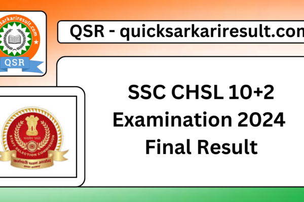 SSC CHSL 10+2 Examination 2024 Final Result