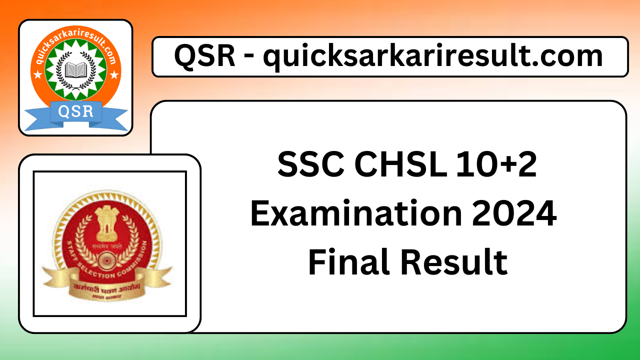 SSC CHSL 10+2 Examination 2024 Final Result