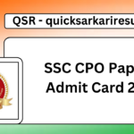 SSC CPO Paper 2 Admit Card 2025