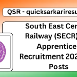 South East Central Railway (SECR) Act Apprentices Recruitment 2025 835 Posts